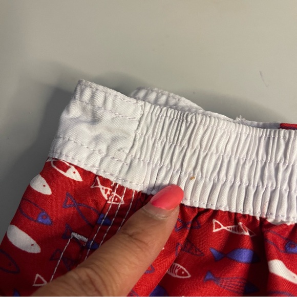 Trunks Surf & Swim Co Fish Allover Red Swim Trunks - Picture 5 of 5